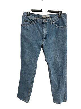 Lee 38 Mens Blue Regular Fit Denim Jeans Straight Leg Heritage Style Americana